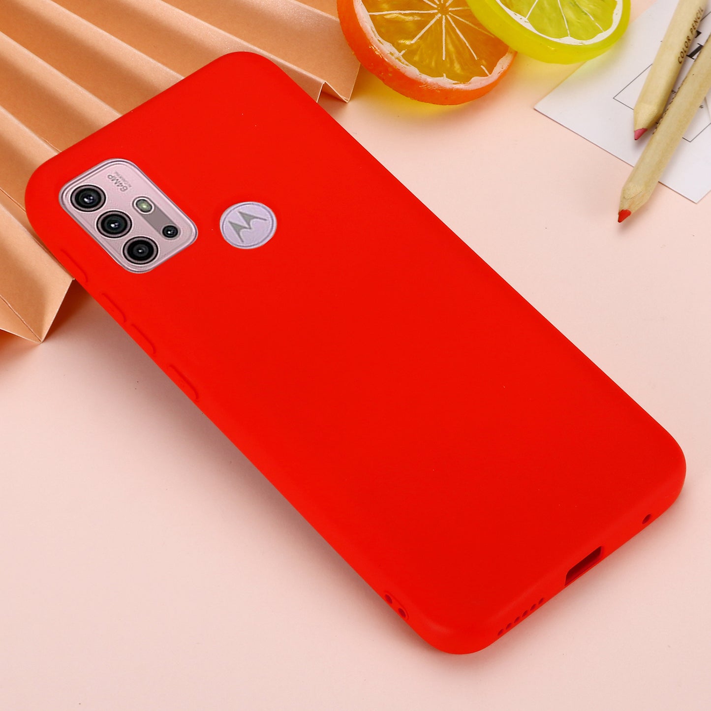 Liquid Silicone Soft Cover Case with Handy Strap for Motorola Moto G30/G20 / G10