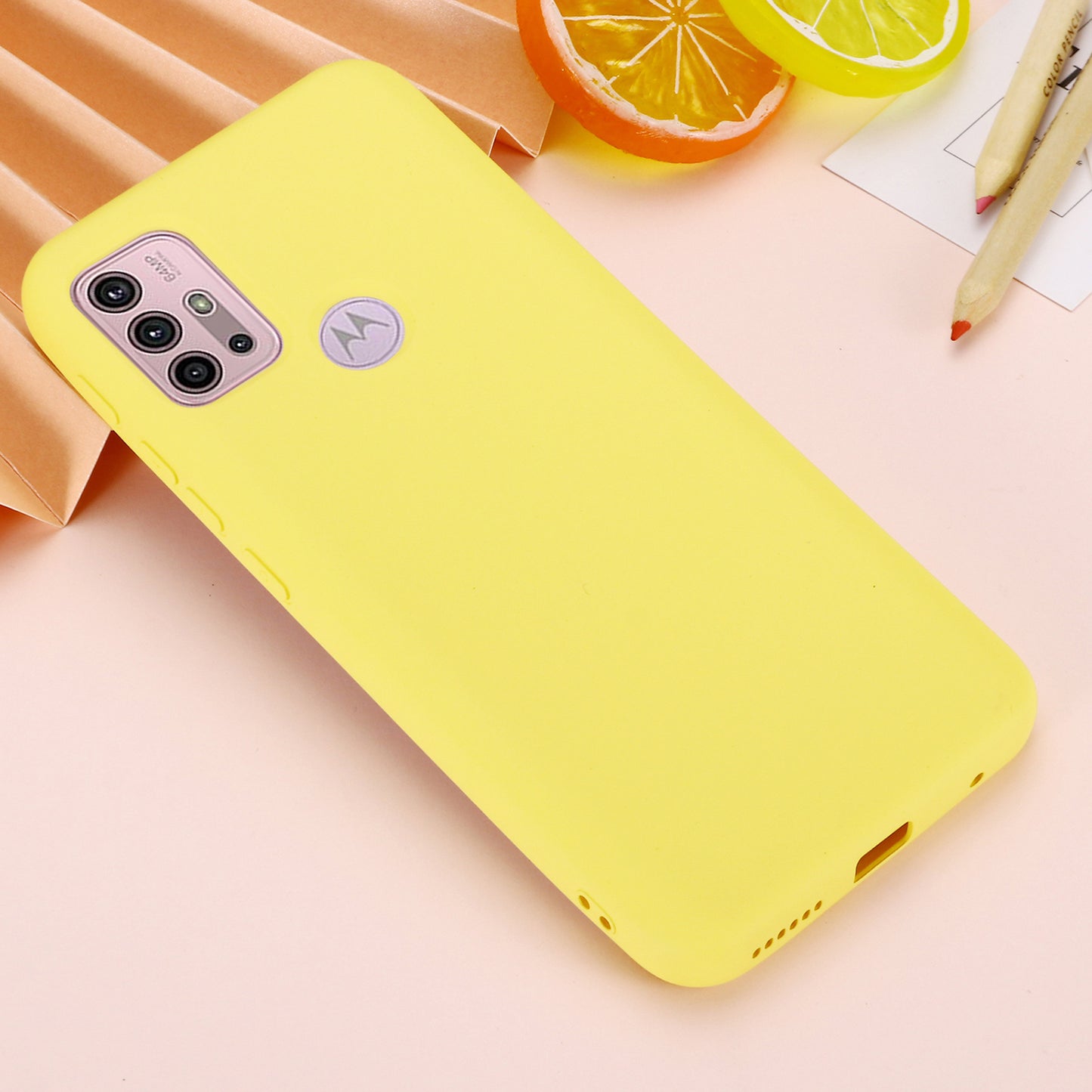 Liquid Silicone Soft Cover Case with Handy Strap for Motorola Moto G30/G20 / G10