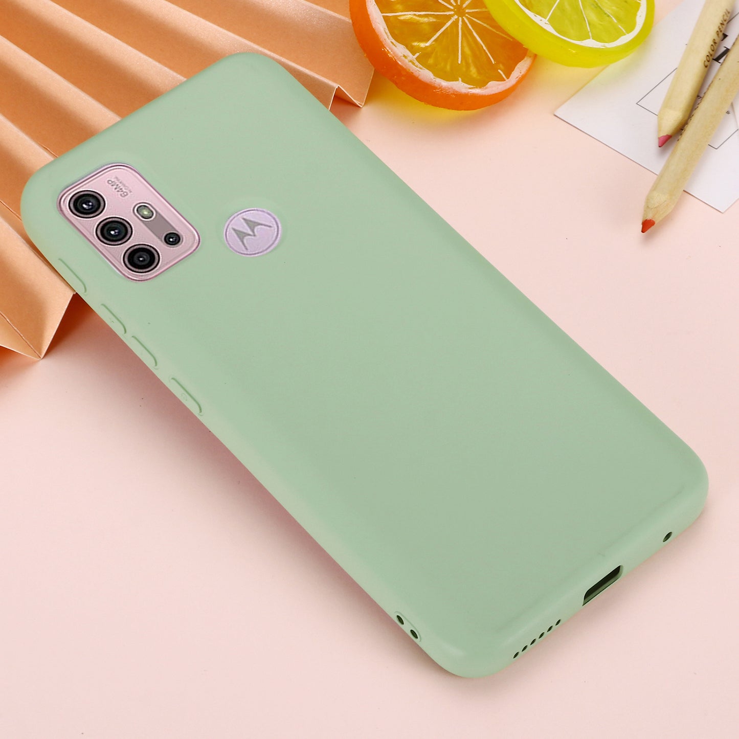 Liquid Silicone Soft Cover Case with Handy Strap for Motorola Moto G30/G20 / G10