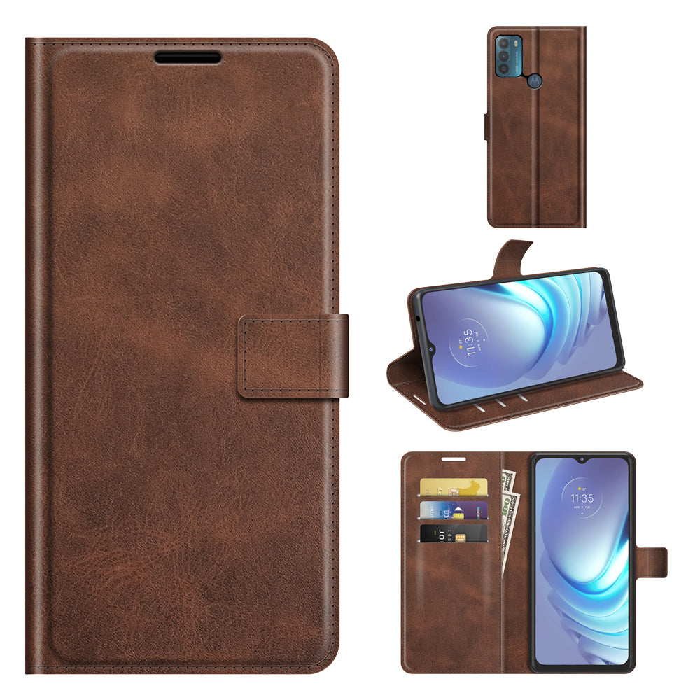 For Motorola Moto G50 Magnetic Clasp Leather Mobile Phone Case Wallet Stand Cover