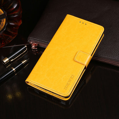 IDEWEI Folio Flip Crazy Horse Texture Leather Wallet Mobile Stand Cover Casing for Motorola Moto G50