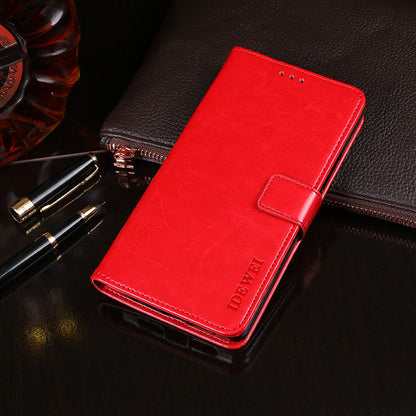 IDEWEI Folio Flip Crazy Horse Texture Leather Wallet Mobile Stand Cover Casing for Motorola Moto G50