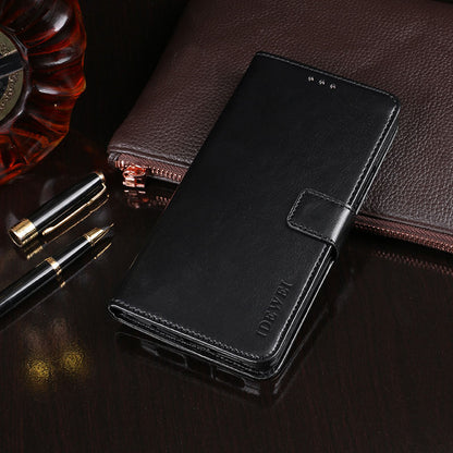 IDEWEI Folio Flip Crazy Horse Texture Leather Wallet Mobile Stand Cover Casing for Motorola Moto G50