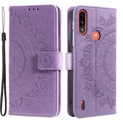 Imprinted Mandala Flower Design Wallet Leather Case for Motorola Moto E7 Power/Moto E7i Power