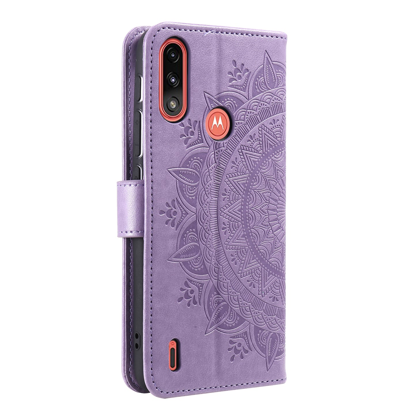 Imprinted Mandala Flower Design Wallet Leather Case for Motorola Moto E7 Power/Moto E7i Power