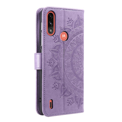 Imprinted Mandala Flower Design Wallet Leather Case for Motorola Moto E7 Power/Moto E7i Power