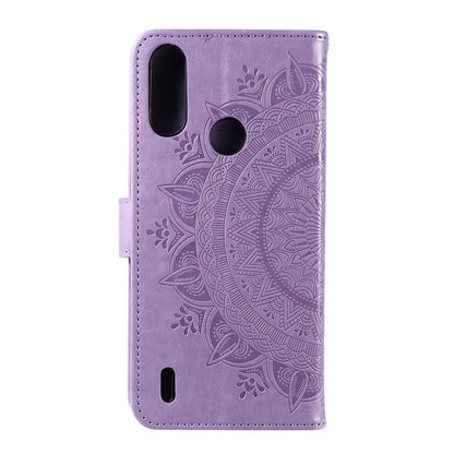 Imprinted Mandala Flower Design Wallet Leather Case for Motorola Moto E7 Power/Moto E7i Power