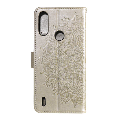 Imprinted Mandala Flower Design Wallet Leather Case for Motorola Moto E7 Power/Moto E7i Power