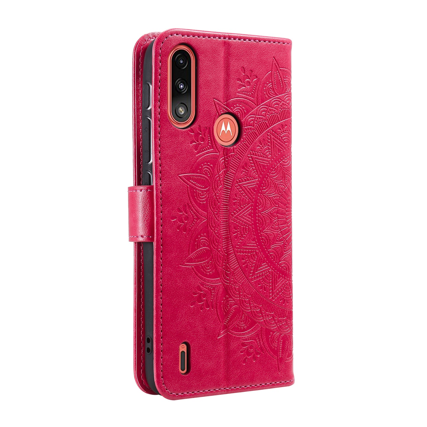 Imprinted Mandala Flower Design Wallet Leather Case for Motorola Moto E7 Power/Moto E7i Power