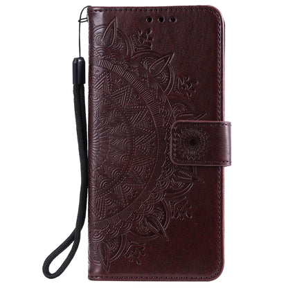 Imprinted Mandala Flower Design Wallet Leather Case for Motorola Moto E7 Power/Moto E7i Power