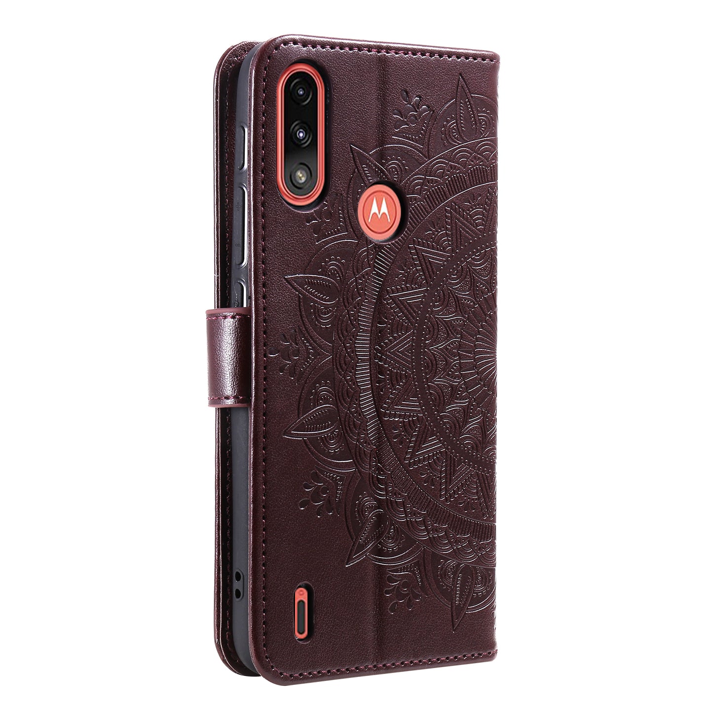 Imprinted Mandala Flower Design Wallet Leather Case for Motorola Moto E7 Power/Moto E7i Power