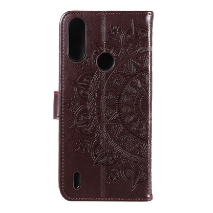 Imprinted Mandala Flower Design Wallet Leather Case for Motorola Moto E7 Power/Moto E7i Power