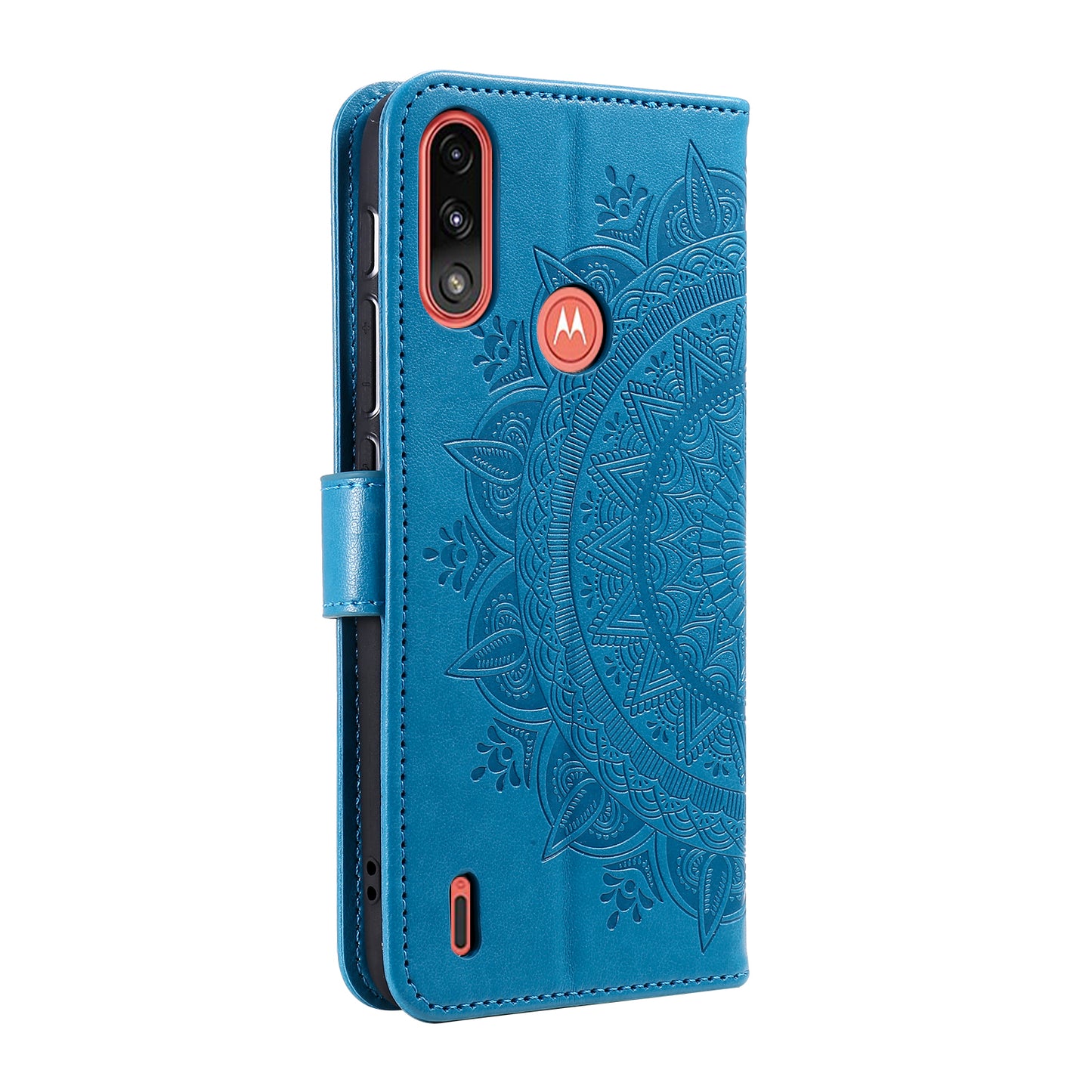 Imprinted Mandala Flower Design Wallet Leather Case for Motorola Moto E7 Power/Moto E7i Power