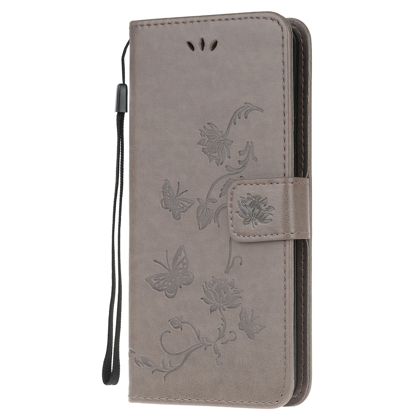 Imprint Butterfly Flower Wallet Stand Leather Mobile Phone Case for Motorola Moto G60/G40 Fusion