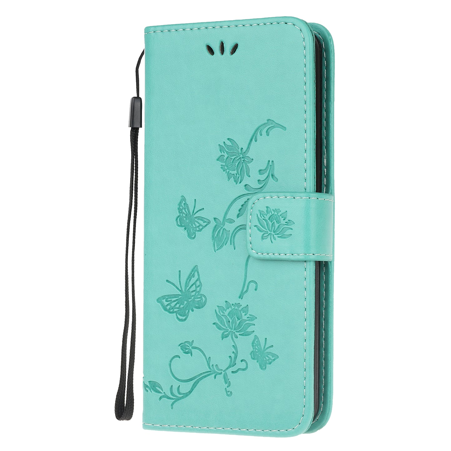 Imprint Butterfly Flower Wallet Stand Leather Mobile Phone Case for Motorola Moto G60/G40 Fusion