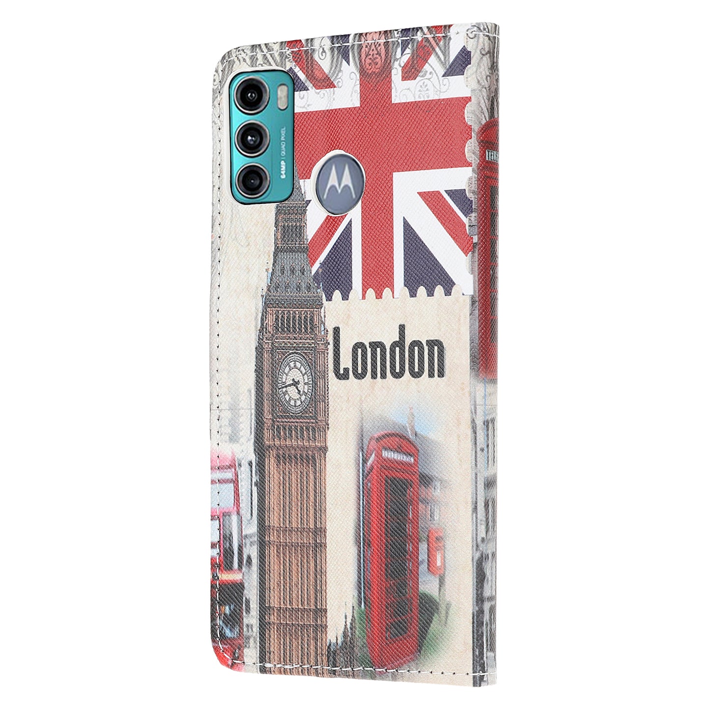 Cross Texture Pattern Printing Leather Wallet Stand Phone Case Shell for Motorola Moto G60/G40 Fusion