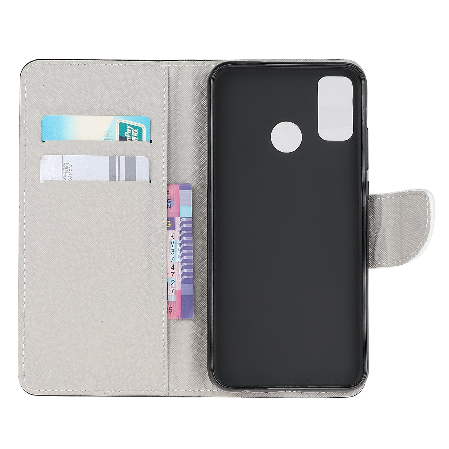 Cross Texture Pattern Printing Leather Wallet Stand Phone Case Shell for Motorola Moto G60/G40 Fusion