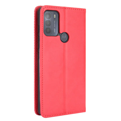 Vintage Style Phone Case Wallet Stand Magnetic Closure Leather Cover for Motorola Moto G50