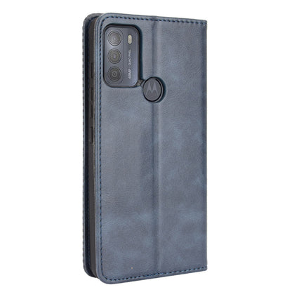 Vintage Style Phone Case Wallet Stand Magnetic Closure Leather Cover for Motorola Moto G50