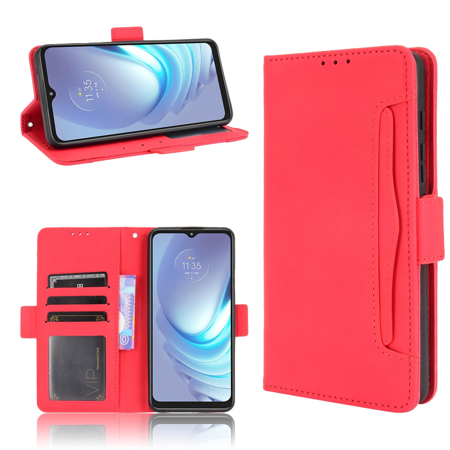 Wallet Design Multiple Card Slots Stand Leather Phone Case for Motorola Moto G50