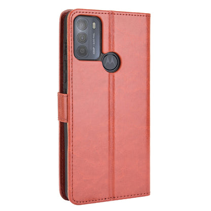 Crazy Horse PU Leather Phone Case Protector Cover Wallet Stand for Motorola Moto G50