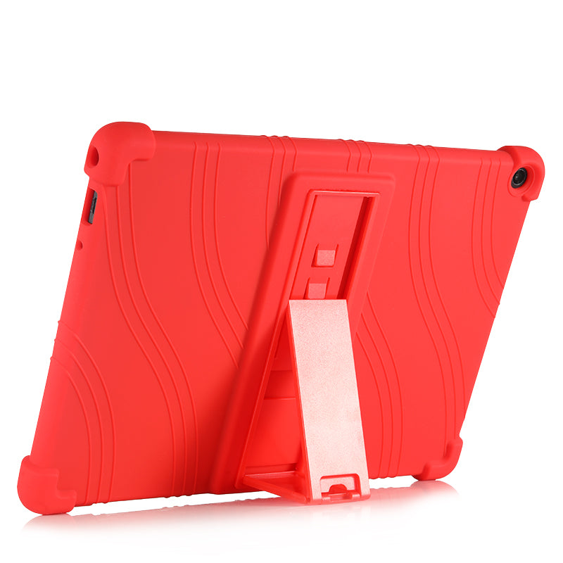 Silicone Tablet Cover Case with Slide-Out Kickstand Design for Lenovo M10 FHD REL X605FC