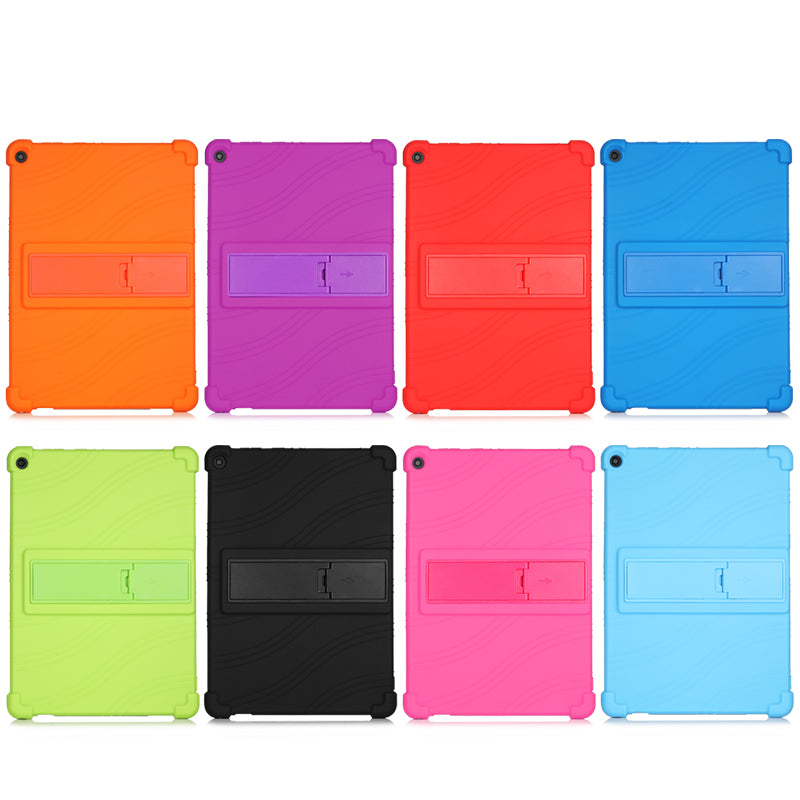 Silicone Tablet Cover Case with Slide-Out Kickstand Design for Lenovo M10 FHD REL X605FC