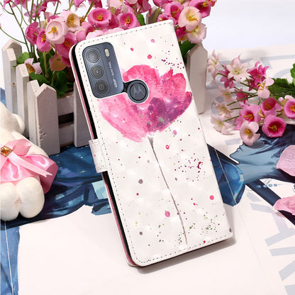 3D Pattern Printing Leather Protection Case Wallet Stand Phone Cover for Motorola Moto G50