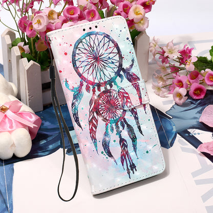 3D Pattern Printing Leather Protection Case Wallet Stand Phone Cover for Motorola Moto G50