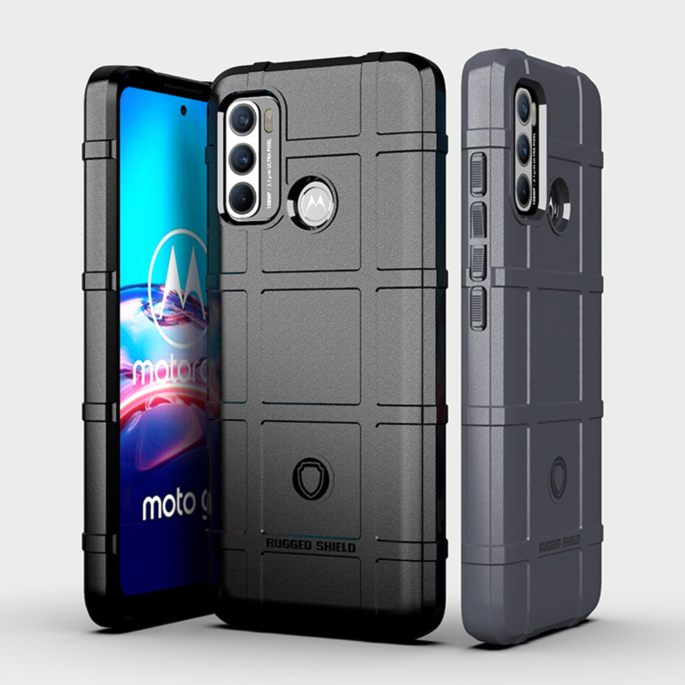 Rugged Square Grid Texture Shock-proof TPU Mobile Phone Case for Motorola Moto G60 / G40 Fusion