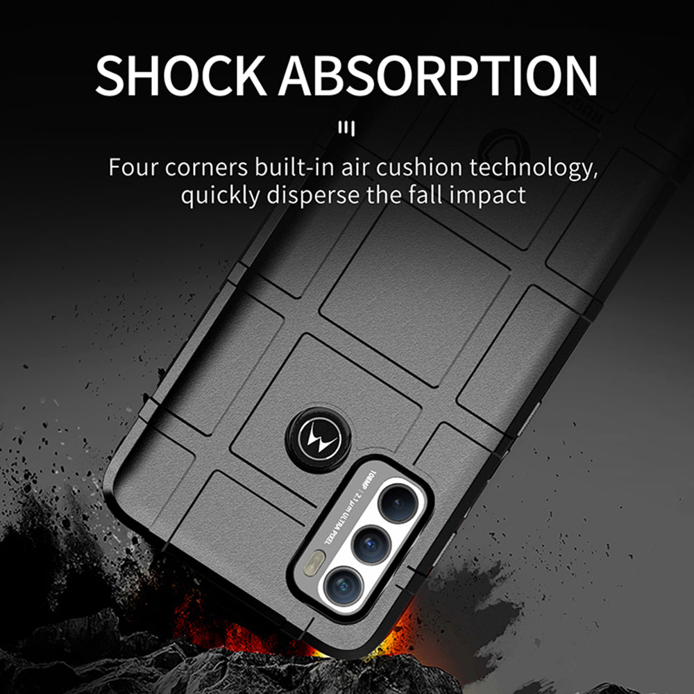 Rugged Square Grid Texture Shock-proof TPU Mobile Phone Case for Motorola Moto G60 / G40 Fusion