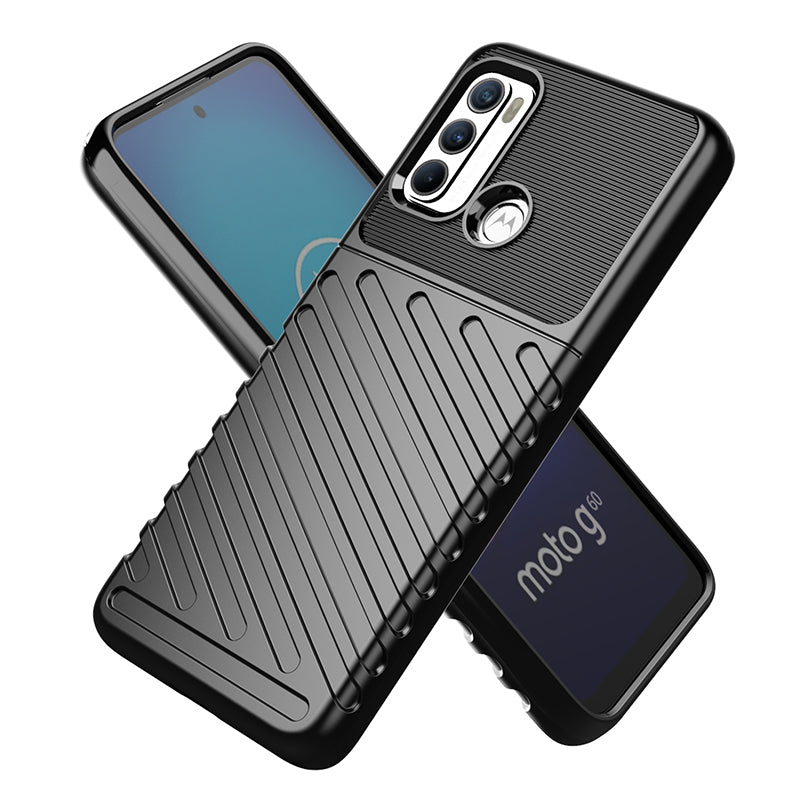 Thunder Series Twill Texture Durable TPU Shell Case for Motorola Moto G60 / G40 Fusion Phone Cover