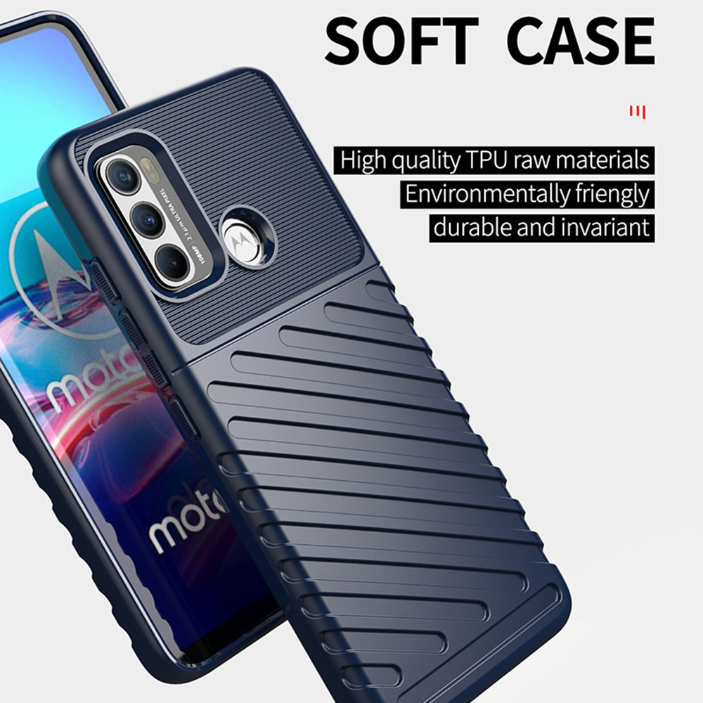 Thunder Series Twill Texture Durable TPU Shell Case for Motorola Moto G60 / G40 Fusion Phone Cover