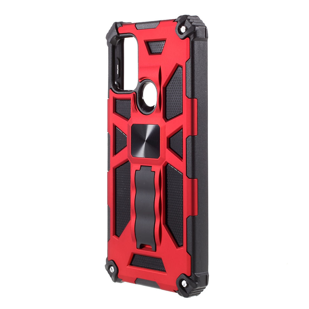 Shockproof Armor PC+TPU Phone Case with Magnetic Metal Sheet and Kickstand for Motorola Moto G10/G30/G20