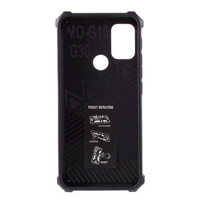 Shockproof Armor PC+TPU Phone Case with Magnetic Metal Sheet and Kickstand for Motorola Moto G10/G30/G20