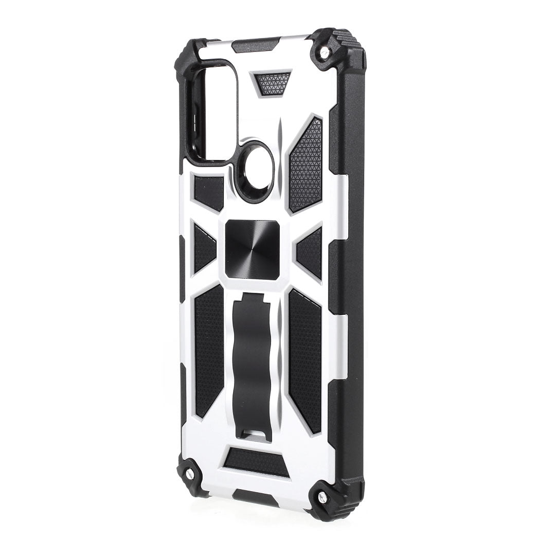 Shockproof Armor PC+TPU Phone Case with Magnetic Metal Sheet and Kickstand for Motorola Moto G10/G30/G20