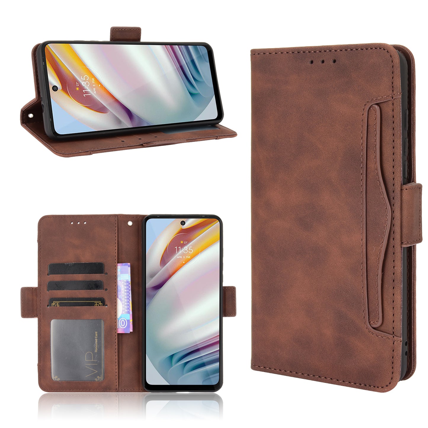 Multiple Card Slots Design Wallet Stand Leather Protection Phone Case Shell for Motorola Moto G40 Fusion/Moto G60