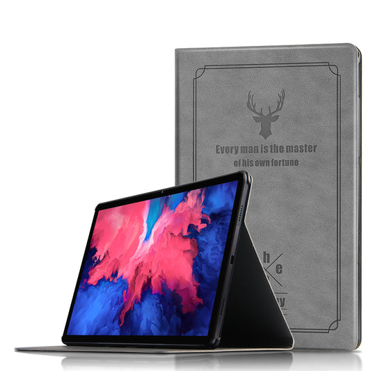 Imprint Deer Pattern PU Leather + PC Stand Tablet Protective Case Cover for Lenovo Tab P11 TB-J606F / Tab P11 5G 