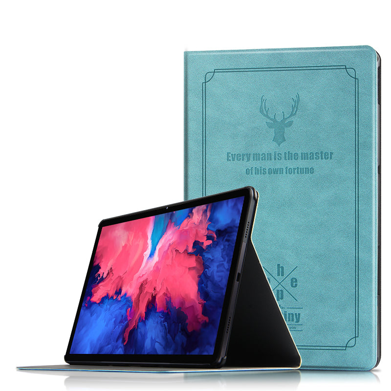 Imprint Deer Pattern PU Leather + PC Stand Tablet Protective Case Cover for Lenovo Tab P11 TB-J606F / Tab P11 5G 