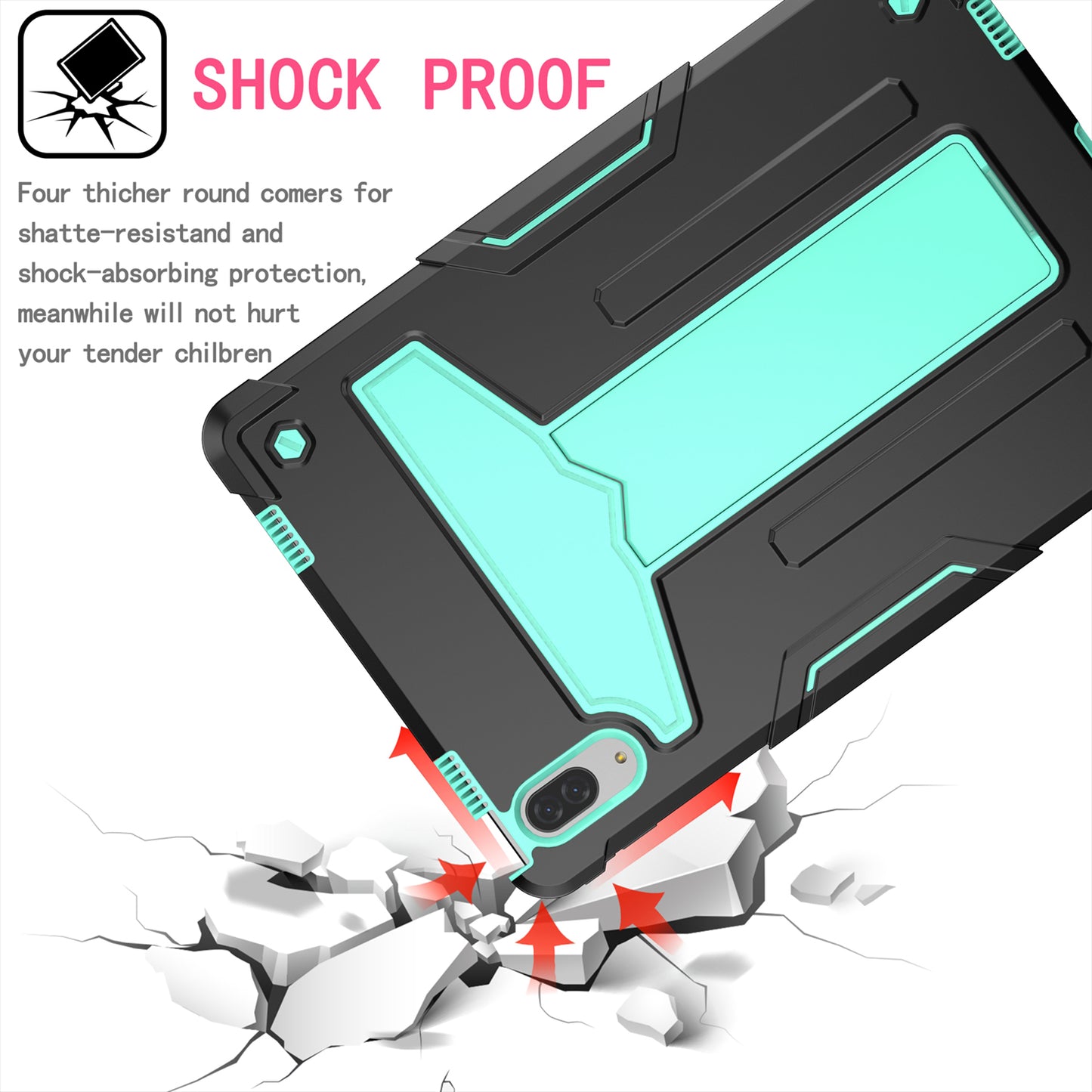 Foldable T-shaped Kickstand PC Silicone Shock-Proof Cover Protector for Lenovo Tab P11 Pro