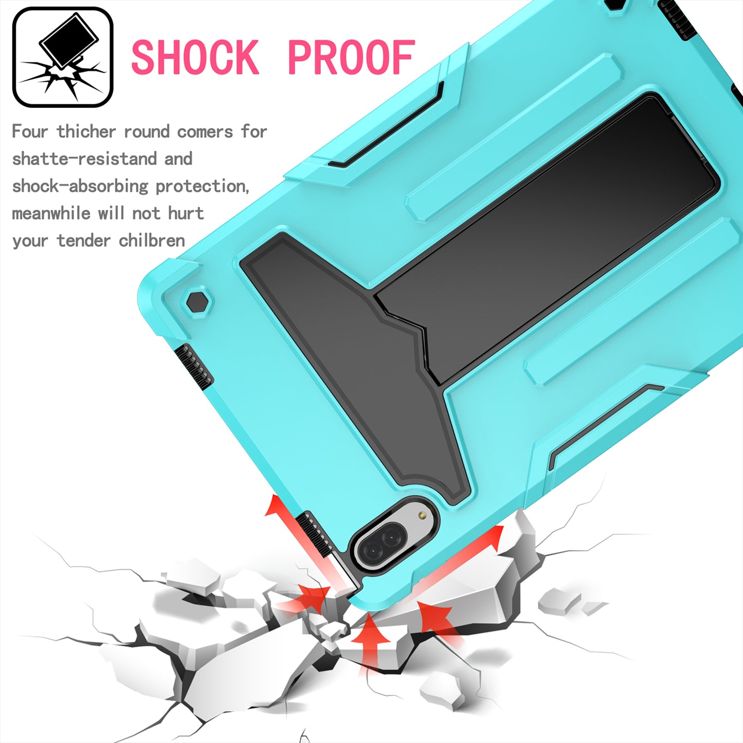 Foldable T-shaped Kickstand PC Silicone Shock-Proof Cover Protector for Lenovo Tab P11 Pro