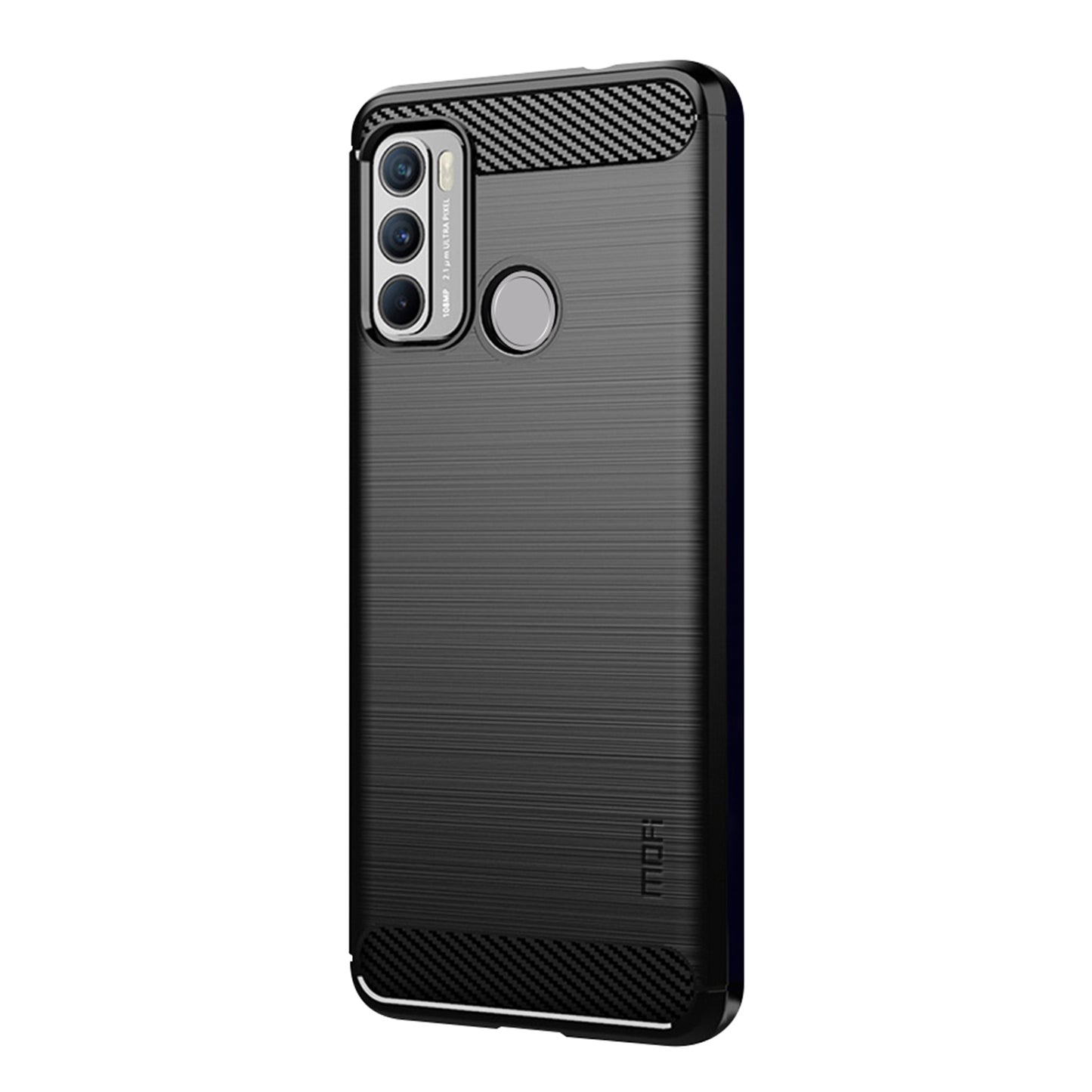 MOFI Brushed Carbon Fiber Design Flexible TPU Cover Well-Protected Case for Motorola Moto G60/G40 Fusion