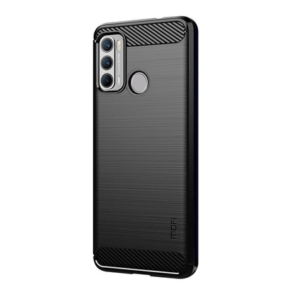 MOFI Brushed Carbon Fiber Design Flexible TPU Cover Well-Protected Case for Motorola Moto G60/G40 Fusion