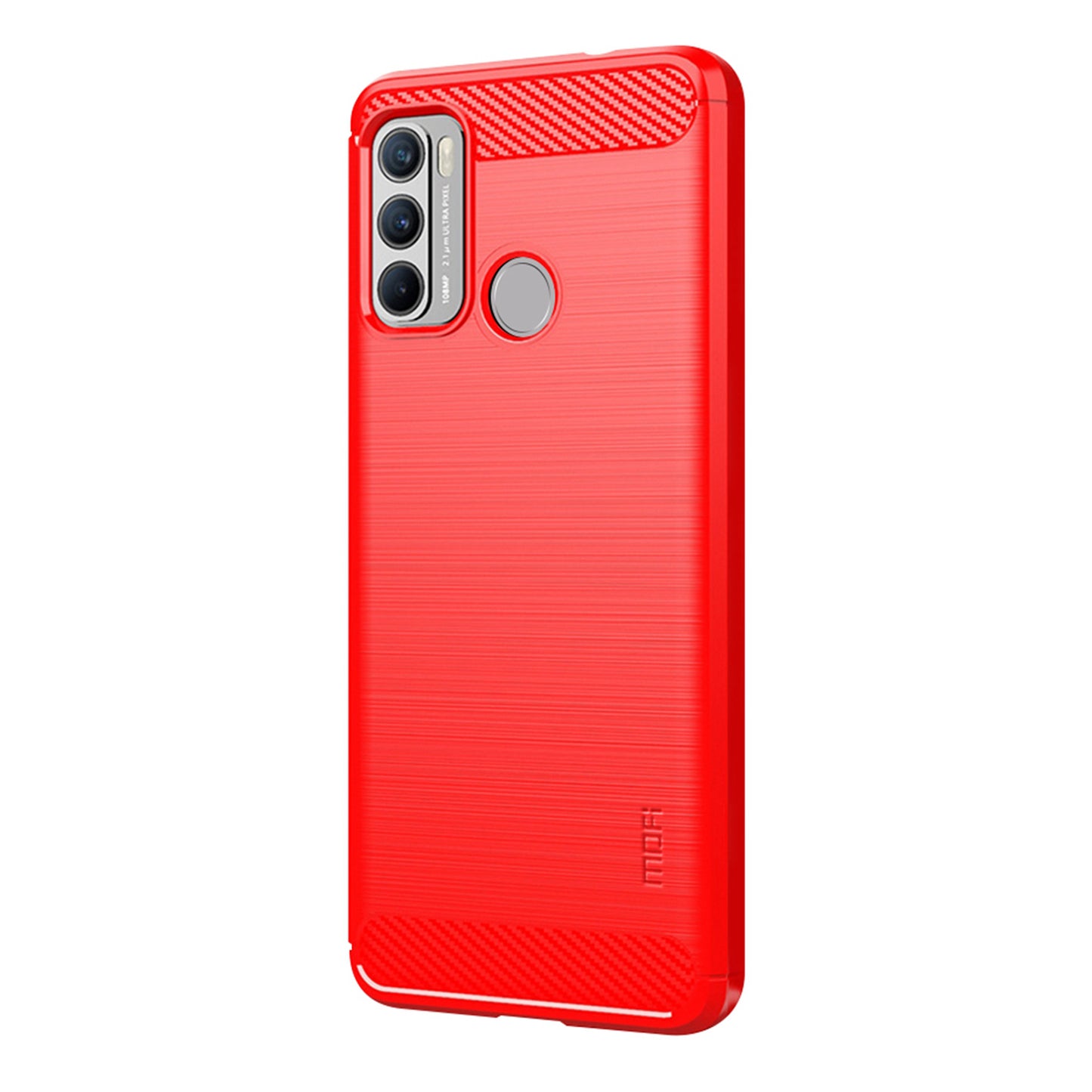 MOFI Brushed Carbon Fiber Design Flexible TPU Cover Well-Protected Case for Motorola Moto G60/G40 Fusion