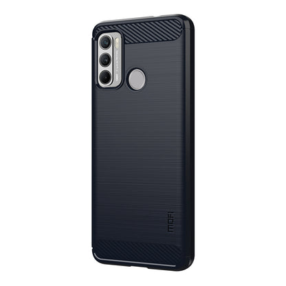 MOFI Brushed Carbon Fiber Design Flexible TPU Cover Well-Protected Case for Motorola Moto G60/G40 Fusion