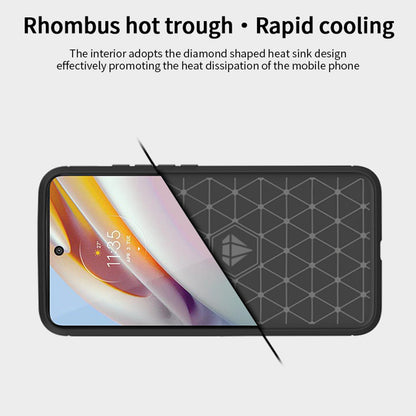 MOFI Brushed Carbon Fiber Design Flexible TPU Cover Well-Protected Case for Motorola Moto G60/G40 Fusion