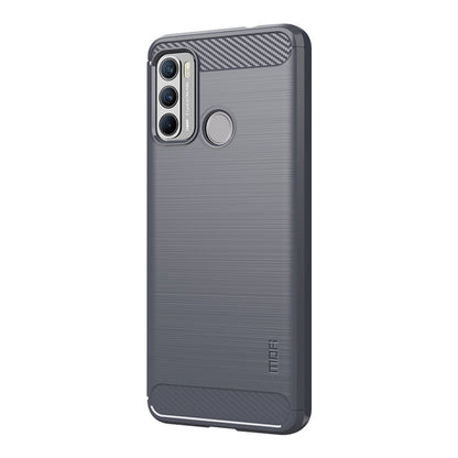 MOFI Brushed Carbon Fiber Design Flexible TPU Cover Well-Protected Case for Motorola Moto G60/G40 Fusion