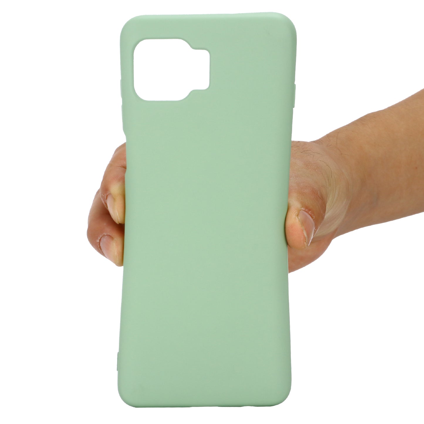 Solid Color Liquid Silicone Phone Protective Shell with Strap for Motorola Moto G 5G Plus