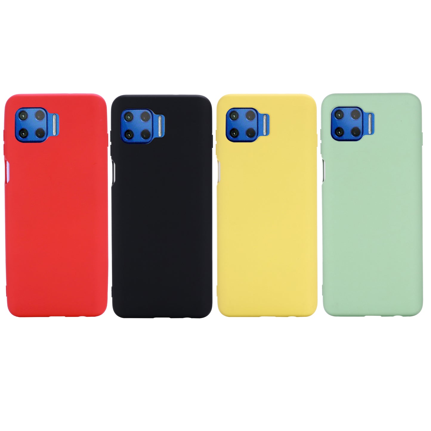 Solid Color Liquid Silicone Phone Protective Shell with Strap for Motorola Moto G 5G Plus