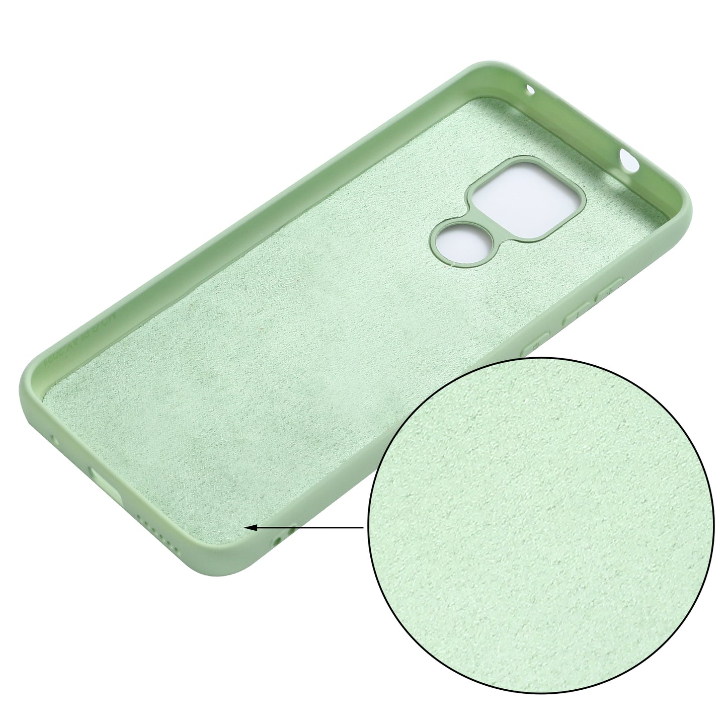 Solid Color Liquid Silicone Soft Phone Case Protective Shell with Strap for Motorola Moto G Play (2021)